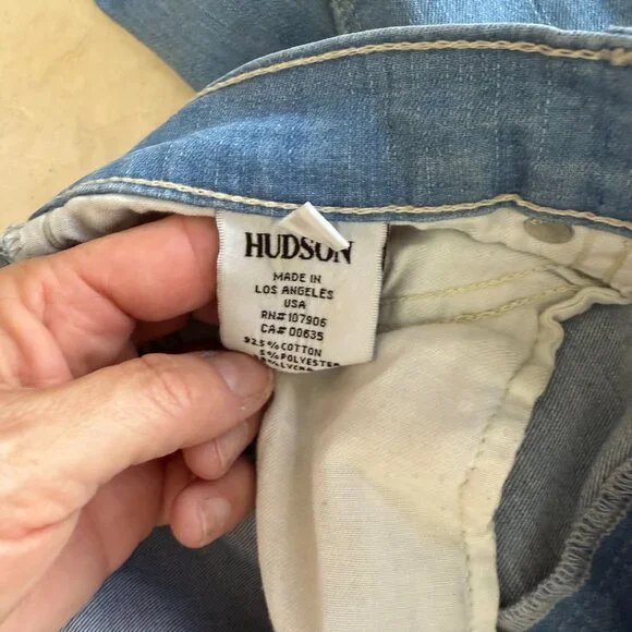 Hudson Harkin Crop Super Cuff Skinny Jeans Size 31 - Picture 3 of 4
